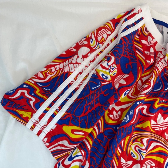 Adidas The Brand With The 3 Stripes Graphic T-Shirt Multicoloured Men’s Size Lar - Picture 13 of 15